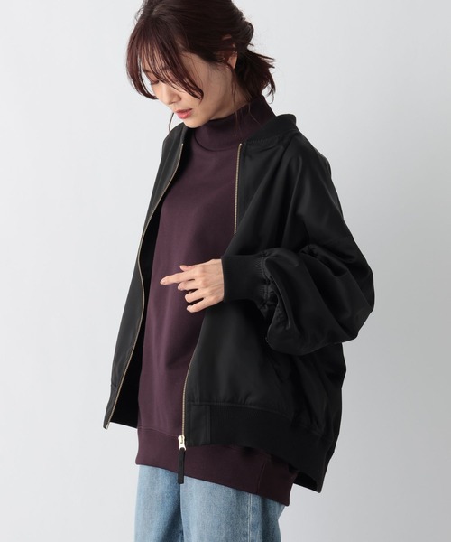 GLOBAL WORK(グローバルワーク)の「軽やか撥水MA-1/961222(MA-1・レディース・ベージュ/ブラック/ブラウン系その他6・LONG/SHORT/FREE)」の18枚目の写真