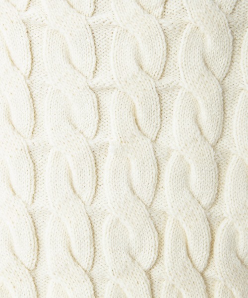 one after another NICE CLAUP（ワンアフターアナザーナイスクラップ）の「ワンポイント刺繍ケーブルニットベスト（ベスト・レディース・アイボリー/グレー/ネイビー・FREE）」の14枚目の写真
