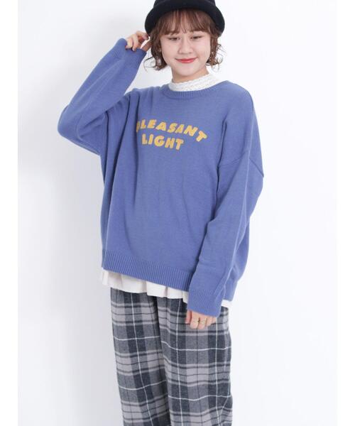 Samansa Mos2(サマンサ モスモス)の「ロゴアソートチェーン刺繍ニット(ニット/セーター・レディース・グリーン/ブラック/レッド/マスタード/ブルー/キナリ・F)」の4枚目の写真