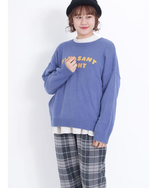 Samansa Mos2(サマンサ モスモス)の「ロゴアソートチェーン刺繍ニット(ニット/セーター・レディース・グリーン/ブラック/レッド/マスタード/ブルー/キナリ・F)」の11枚目の写真