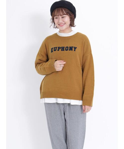 Samansa Mos2(サマンサ モスモス)の「ロゴアソートチェーン刺繍ニット(ニット/セーター・レディース・グリーン/ブラック/レッド/マスタード/ブルー/キナリ・F)」の14枚目の写真