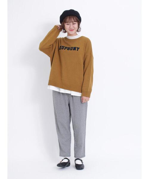 Samansa Mos2(サマンサ モスモス)の「ロゴアソートチェーン刺繍ニット(ニット/セーター・レディース・グリーン/ブラック/レッド/マスタード/ブルー/キナリ・F)」の15枚目の写真