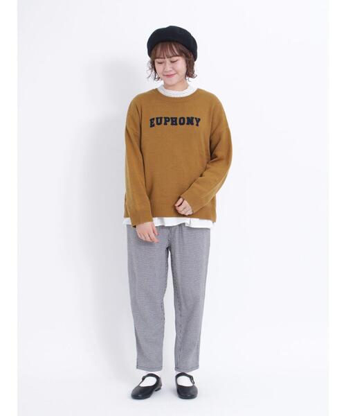 Samansa Mos2(サマンサ モスモス)の「ロゴアソートチェーン刺繍ニット(ニット/セーター・レディース・グリーン/ブラック/レッド/マスタード/ブルー/キナリ・F)」の16枚目の写真