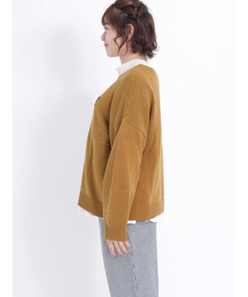 Samansa Mos2(サマンサ モスモス)の「ロゴアソートチェーン刺繍ニット(ニット/セーター・レディース・グリーン/ブラック/レッド/マスタード/ブルー/キナリ・F)」の18枚目の写真