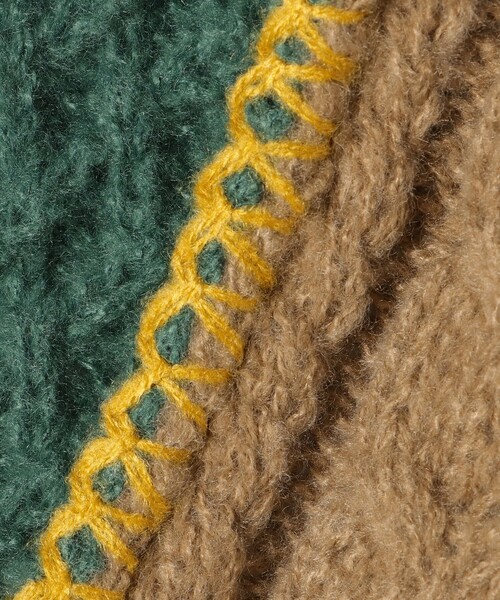 BEAMS HEART（ビームスハート）の「パッチワーク配色 プルオーバーニット（ウォッシャブル）（ニット/セーター・レディース・ネイビー/アイボリー/ベージュ/ブラウン系その他/グリーン・FREE）」の18枚目の写真