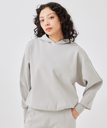 スポンジニットフード付きプルオーバー