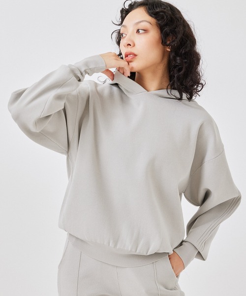 NERGY（ナージー）の「スポンジニットフード付きプルオーバー（パーカー・レディース・スミクロ/ラベンダー/ライトグレー/ベージュ・FREE）」の19枚目の写真