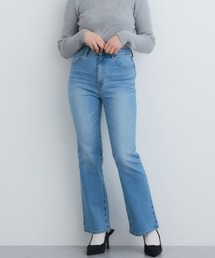 Petitjo | 小さいサイズ　すごく伸びるブーツカットデニムパンツ　ストレッチジーンズ　低身長さん・小柄女性(デニムパンツ)