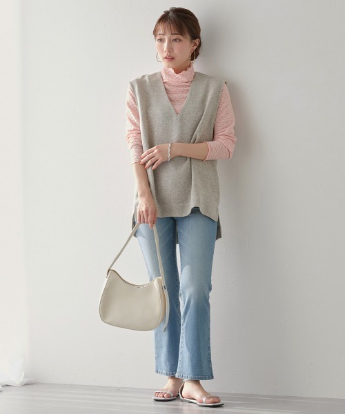 Petitjo(プッチージョ)の「【品番振替】小さいサイズ すごく伸びるブーツカットデニムパンツ ストレッチジーンズ 低身長さん・小柄女性(デニムパンツ・レディース・ネイビー/ブルー系・61/58/67/64)」の6枚目の写真