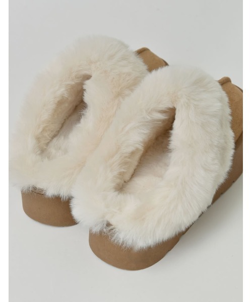 Re:EDIT（リエディ）の「[大きいサイズ有]厚底フェイクファームートンスリッパ（スリッポン・レディース・アイボリー/キャメル/ブラック・SMALL/XX-LARGE/X-LARGE/LARGE/MEDIUM）」の15枚目の写真