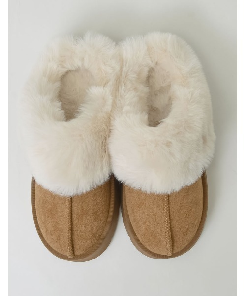 Re:EDIT（リエディ）の「[大きいサイズ有]厚底フェイクファームートンスリッパ（スリッポン・レディース・アイボリー/キャメル/ブラック・SMALL/XX-LARGE/X-LARGE/LARGE/MEDIUM）」の16枚目の写真