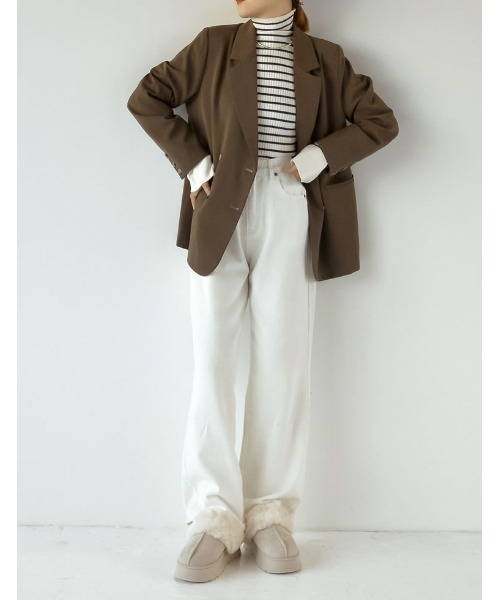 Re:EDIT（リエディ）の「[大きいサイズ有]厚底フェイクファームートンスリッパ（スリッポン・レディース・アイボリー/キャメル/ブラック・SMALL/XX-LARGE/X-LARGE/LARGE/MEDIUM）」の8枚目の写真