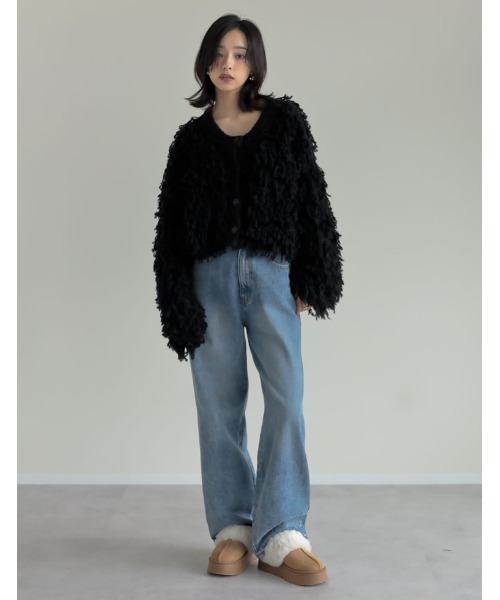 Re:EDIT（リエディ）の「[大きいサイズ有]厚底フェイクファームートンスリッパ（スリッポン・レディース・アイボリー/キャメル/ブラック・SMALL/XX-LARGE/X-LARGE/LARGE/MEDIUM）」の21枚目の写真