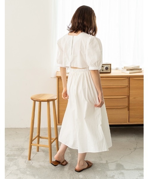 chocomee（チョコミー）の「back open waist one-piece（ワンピース・レディース・ホワイト/マスタード・FREE）」の8枚目の写真