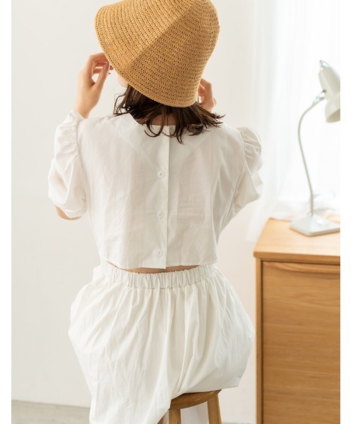 chocomee（チョコミー）の「back open waist one-piece（ワンピース・レディース・ホワイト/マスタード・FREE）」の3枚目の写真