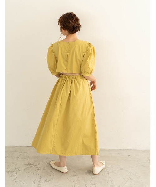 chocomee（チョコミー）の「back open waist one-piece（ワンピース・レディース・ホワイト/マスタード・FREE）」の5枚目の写真
