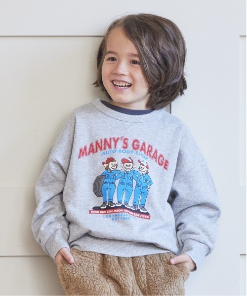 Life Support Products（ライフサポートプロダクツ）の「裏毛プリントスウェット（80～150cm）（スウェット・キッズ・ブラック/杢グレー/オフホワイト/ラベンダー/ネイビー/ブラウン/チャコール/マスタード/グリーン/ライトブルー・100/110/120/130/140/150/80/90/95）」の4枚目の写真