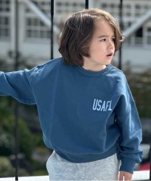 Life Support Products（ライフサポートプロダクツ）の「裏毛プリントスウェット（80～150cm）（スウェット・キッズ・ブラック/杢グレー/オフホワイト/ラベンダー/ネイビー/ブラウン/チャコール/マスタード/グリーン/ライトブルー・100/110/120/130/140/150/80/90/95）」の8枚目の写真