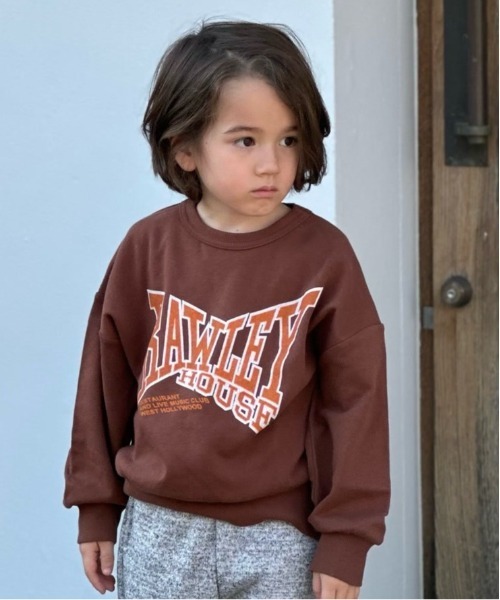 Life Support Products（ライフサポートプロダクツ）の「裏毛プリントスウェット（80～150cm）（スウェット・キッズ・ブラック/杢グレー/オフホワイト/ラベンダー/ネイビー/ブラウン/チャコール/マスタード/グリーン/ライトブルー・100/110/120/130/140/150/80/90/95）」の6枚目の写真