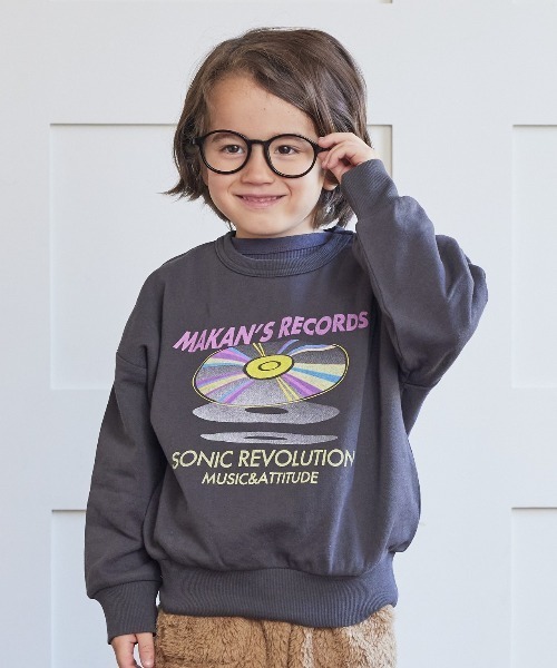 Life Support Products（ライフサポートプロダクツ）の「裏毛プリントスウェット（80～150cm）（スウェット・キッズ・ブラック/杢グレー/オフホワイト/ラベンダー/ネイビー/ブラウン/チャコール/マスタード/グリーン/ライトブルー・100/110/120/130/140/150/80/90/95）」の5枚目の写真