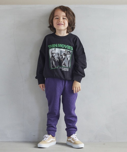 Life Support Products（ライフサポートプロダクツ）の「裏毛プリントスウェット（80～150cm）（スウェット・キッズ・ブラック/杢グレー/オフホワイト/ラベンダー/ネイビー/ブラウン/チャコール/マスタード/グリーン/ライトブルー・100/110/120/130/140/150/80/90/95）」の20枚目の写真