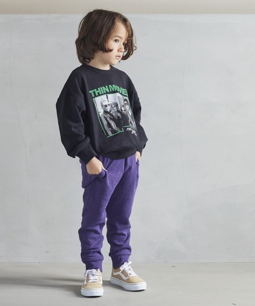 Life Support Products（ライフサポートプロダクツ）の「裏毛プリントスウェット（80～150cm）（スウェット・キッズ・ブラック/杢グレー/オフホワイト/ラベンダー/ネイビー/ブラウン/チャコール/マスタード/グリーン/ライトブルー・100/110/120/130/140/150/80/90/95）」の21枚目の写真