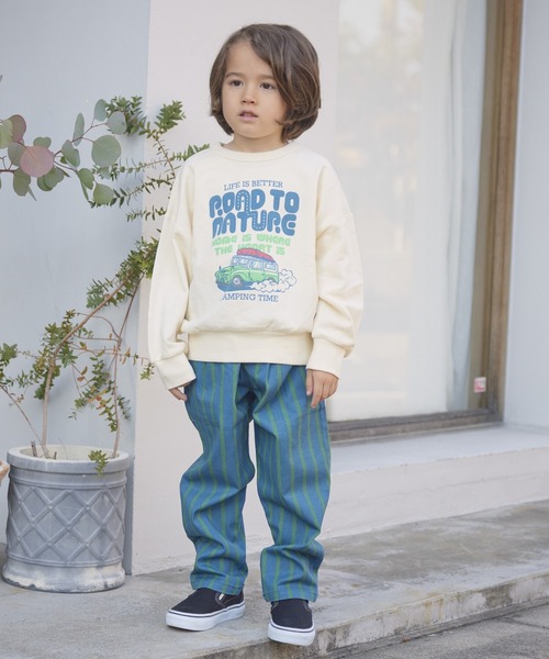 Life Support Products（ライフサポートプロダクツ）の「裏毛プリントスウェット（80～150cm）（スウェット・キッズ・ブラック/杢グレー/オフホワイト/ラベンダー/ネイビー/ブラウン/チャコール/マスタード/グリーン/ライトブルー・100/110/120/130/140/150/80/90/95）」の17枚目の写真