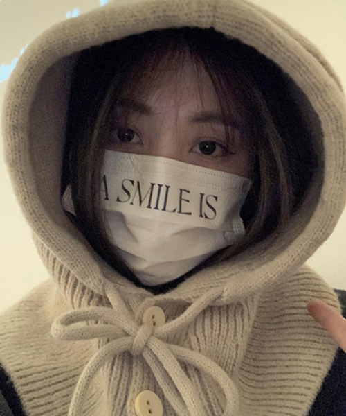 DAY CLOSET（デイ クローゼット）の「レディース 2WAYリブニットバラクラバフードウォーマー（ニットキャップ/ビーニー・レディース・モカ/ピンク/アイボリー/グレー/ブラック・ONE SIZE）」の4枚目の写真