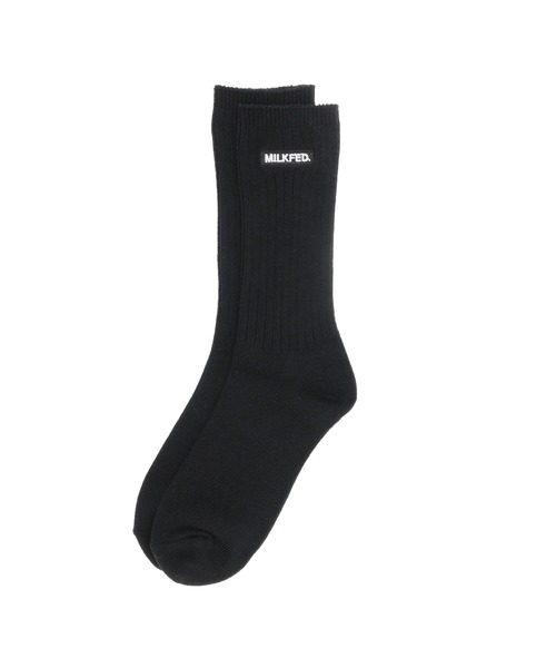 MILKFED.（ミルクフェド）の「LOGO EMBROIDERY RIB SOCKS（ソックス/靴下・レディース・ライトブルー/ライトピンク/ブラック/オフホワイト・ONE SIZE）」の6枚目の写真