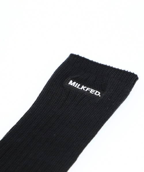 MILKFED.（ミルクフェド）の「LOGO EMBROIDERY RIB SOCKS（ソックス/靴下・レディース・ライトブルー/ライトピンク/ブラック/オフホワイト・ONE SIZE）」の12枚目の写真