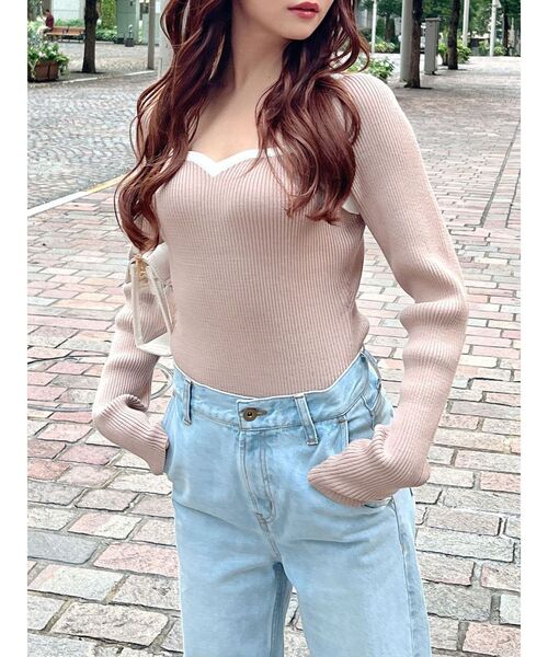 RESEXXY(リゼクシー)の「ラグランニットトップス(ニット/セーター・レディース・ホワイト/ベージュ/その他/その他1・FREE)」の1枚目の写真