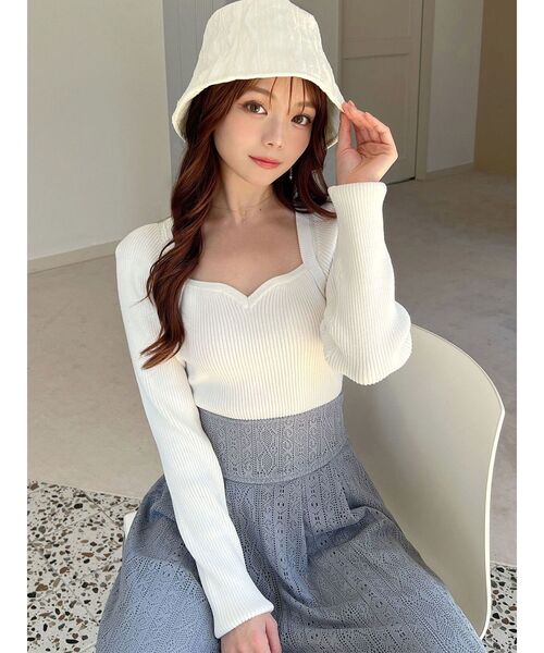 RESEXXY(リゼクシー)の「ラグランニットトップス(ニット/セーター・レディース・ホワイト/ベージュ/その他/その他1・FREE)」の2枚目の写真