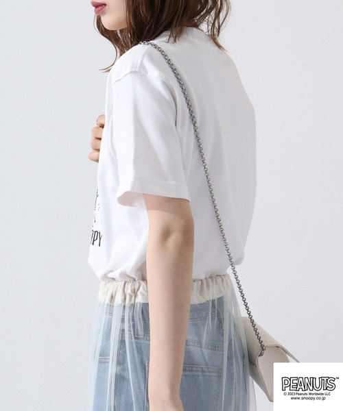 PEANUTS（ピーナッツ）の「PEANUTS スヌーピー ヘビーウェイト ロック Tシャツ（Tシャツ/カットソー・レディース・ホワイト系1/ブラック系2/ネイビー/ブラック系1/ブラック/ホワイト/ネイビー系1/ネイビー系2/ホワイト系2・M/L/LL）」の19枚目の写真