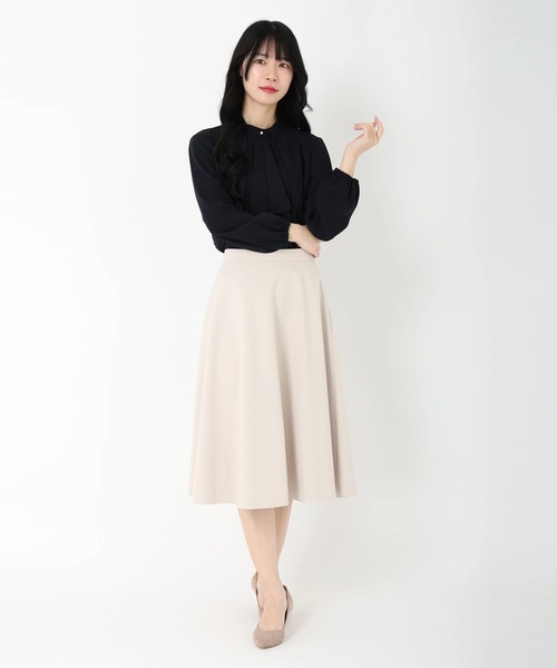 STRAWBERRY-FIELDS（ストロベリーフィールズ）の「セレモニー・オフィスシーンにおすすめなアイテム　ジャージフレアスカート（スカート・レディース・ベージュ/ブラック/ネイビー・2/1）」の10枚目の写真