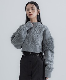 UNITED TOKYO | ケーブルコンビショートニット(ニット/セーター)