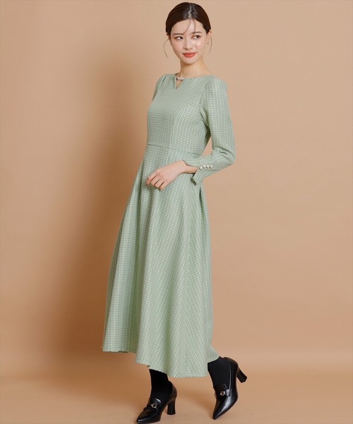 ルネ♡ウールツイードワンピース index（インデックス） ワンピース 「S-LLsize」起毛ツイード調