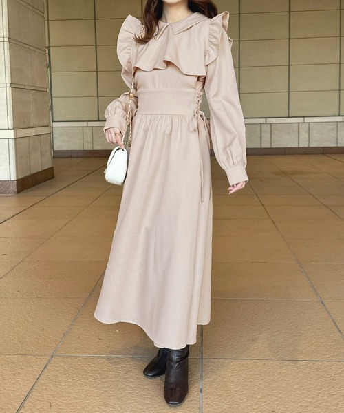 セール】サイドレースアップフリルワンピース【ZOZOTOWN限定アイテム