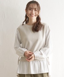 袖切り替えレイヤードチュニック