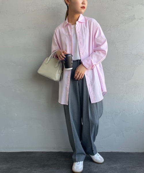 THE SHINZONE（ザ　シンゾーン）の「[THE SHINZONE/ザ シンゾーン] PECK SHIRTS オーバーサイズシャツブラウス（シャツ/ブラウス・レディース・ブルー/ピンク・0）」の11枚目の写真