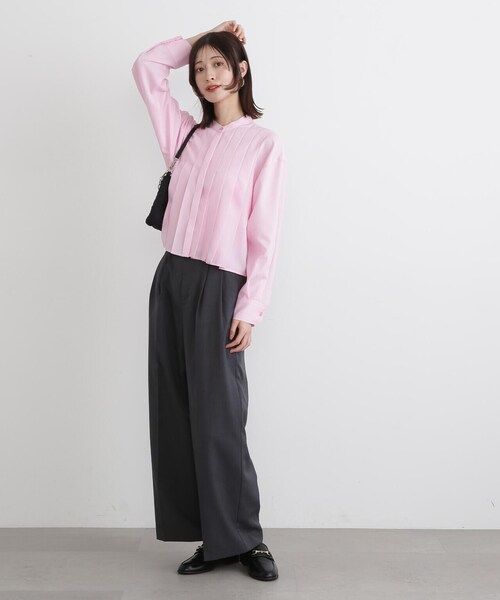 N.(N. Natural Beauty Basic)(エヌエヌナチュラルビューティーベーシック)の「【S Size Line】◆マーベルト風タックワイドパンツ(スラックス・レディース・ベージュ/グレー・MEDIUM/SMALL)」の11枚目の写真