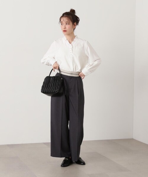 N.(N. Natural Beauty Basic)(エヌエヌナチュラルビューティーベーシック)の「【S Size Line】◆マーベルト風タックワイドパンツ(スラックス・レディース・ベージュ/グレー・MEDIUM/SMALL)」の19枚目の写真