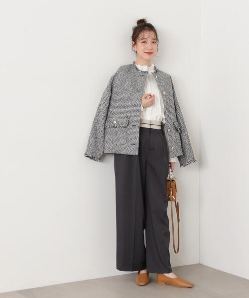 N.(N. Natural Beauty Basic)(エヌエヌナチュラルビューティーベーシック)の「【S Size Line】◆マーベルト風タックワイドパンツ(スラックス・レディース・ベージュ/グレー・MEDIUM/SMALL)」の20枚目の写真