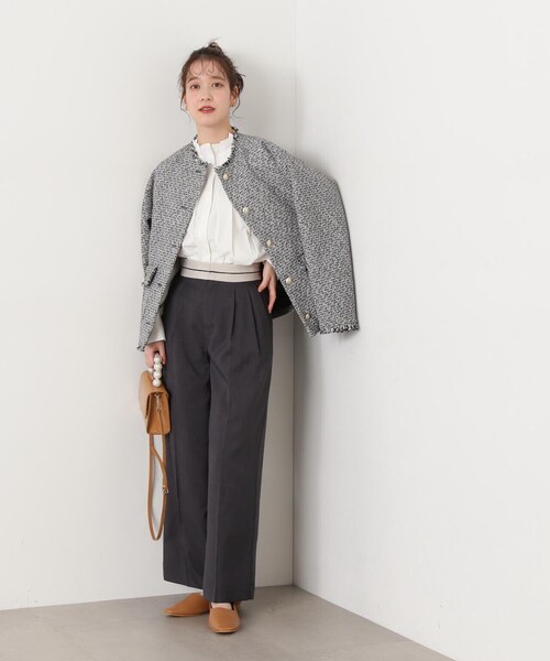 N.(N. Natural Beauty Basic)(エヌエヌナチュラルビューティーベーシック)の「【S Size Line】◆マーベルト風タックワイドパンツ(スラックス・レディース・ベージュ/グレー・MEDIUM/SMALL)」の21枚目の写真