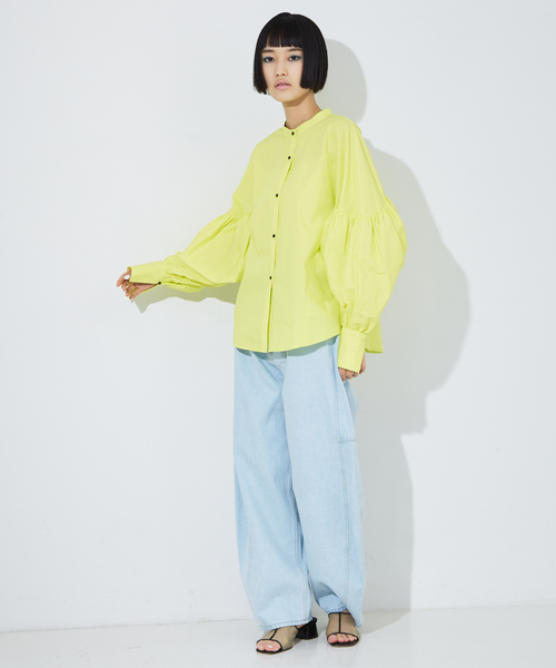 NOMINE(ノミネ)の「ギャザー ドルマン バンドカラーシャツ(シャツ/ブラウス・レディース・ホワイト/スミクロ/イエロー/サックスブルー・フリー)」の20枚目の写真
