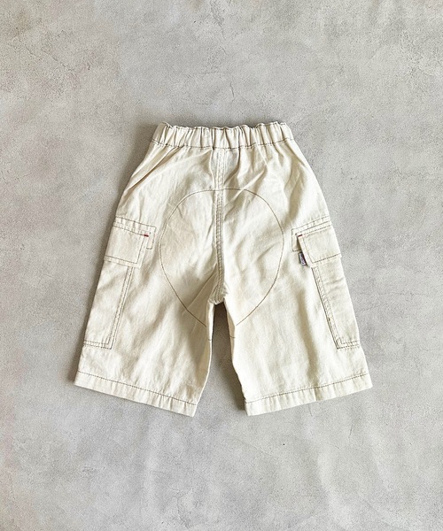 Life Support Products（ライフサポートプロダクツ）の「【COTTON from U.S.A】デニムフラップポケットクロップドパンツ（90～150cm）（デニムパンツ・キッズ・ネイビー/キナリ/ストライプ・120/110/100/90/150/140/130）」の10枚目の写真