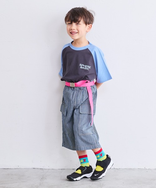 Life Support Products（ライフサポートプロダクツ）の「【COTTON from U.S.A】デニムフラップポケットクロップドパンツ（90～150cm）（デニムパンツ・キッズ・ネイビー/キナリ/ストライプ・120/110/100/90/150/140/130）」の22枚目の写真