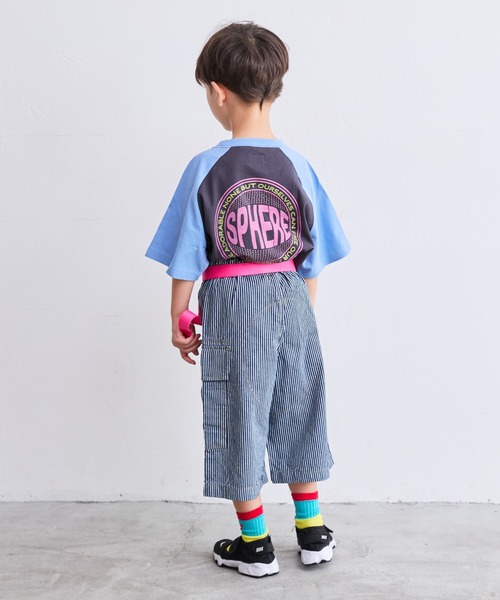 Life Support Products（ライフサポートプロダクツ）の「【COTTON from U.S.A】デニムフラップポケットクロップドパンツ（90～150cm）（デニムパンツ・キッズ・ネイビー/キナリ/ストライプ・120/110/100/90/150/140/130）」の21枚目の写真