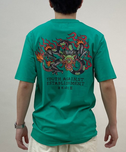 VOLCOM（ボルコム）の「VOLCOM/ボルコム Tシャツ 半袖Tee バックプリント ドラゴン AF312401（Tシャツ/カットソー・メンズ・オフホワイト/ブラック/エメラルド・L/XL/M）」の16枚目の写真
