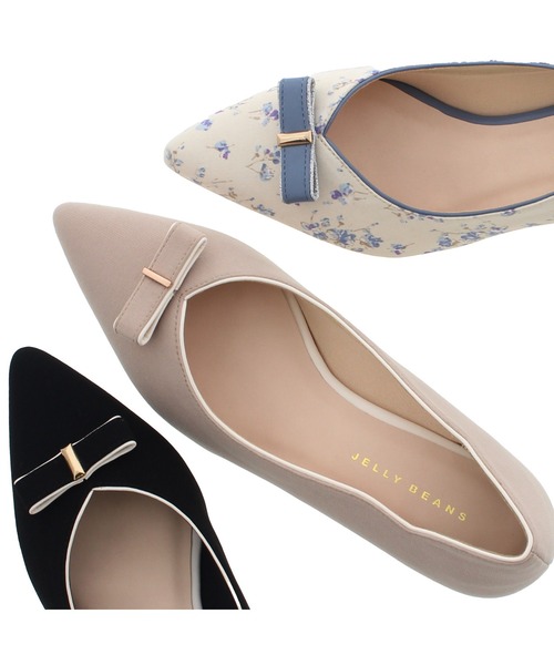 JELLY BEANS（ジェリービーンズ）の「カラートリミングラインリボンパンプス<ふわさら>(204-32960)JELLY BEANS(ジェリービーンズ)（パンプス・レディース・ブラック/マルチ/ベージュ系・21.5/22/22.5/23/23.5/24/24.5/25/25.5）」の11枚目の写真