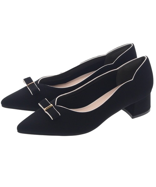 JELLY BEANS（ジェリービーンズ）の「カラートリミングラインリボンパンプス<ふわさら>(204-32960)JELLY BEANS(ジェリービーンズ)（パンプス・レディース・ブラック/マルチ/ベージュ系・21.5/22/22.5/23/23.5/24/24.5/25/25.5）」の14枚目の写真